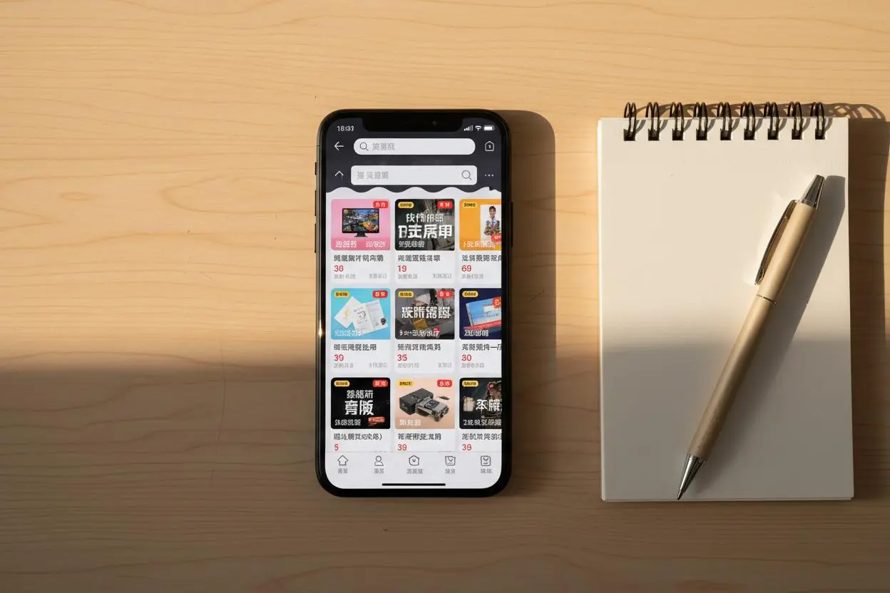 chinese ecommerce flatlay