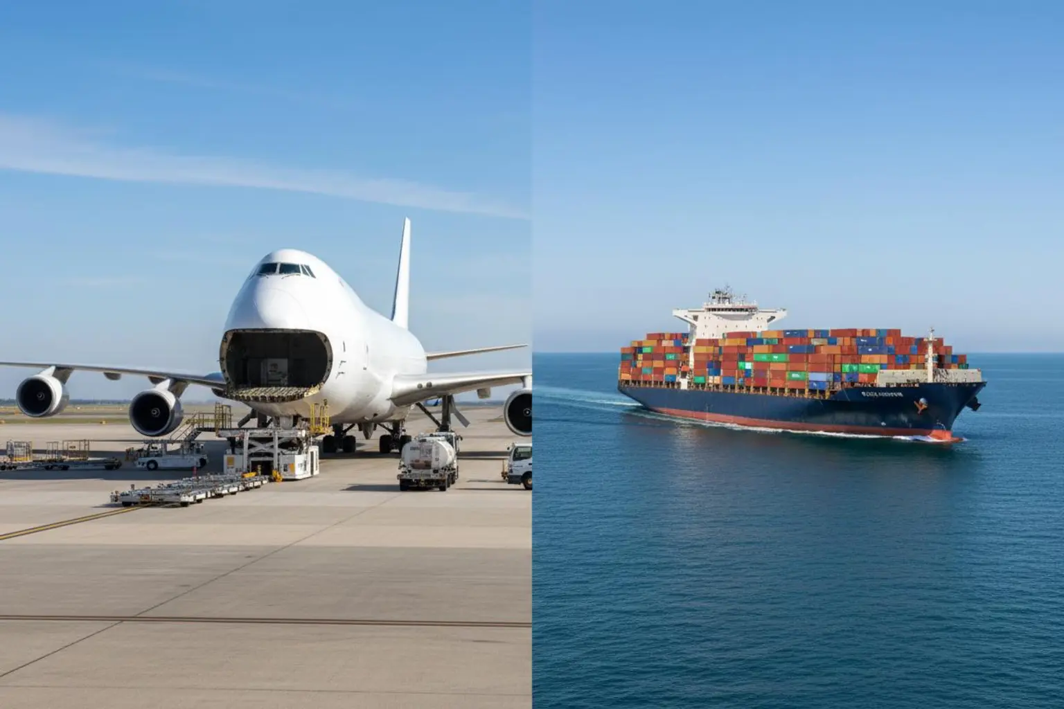 Air freight vs sea freight cost comparison chart for Kenya importers sourcing from China