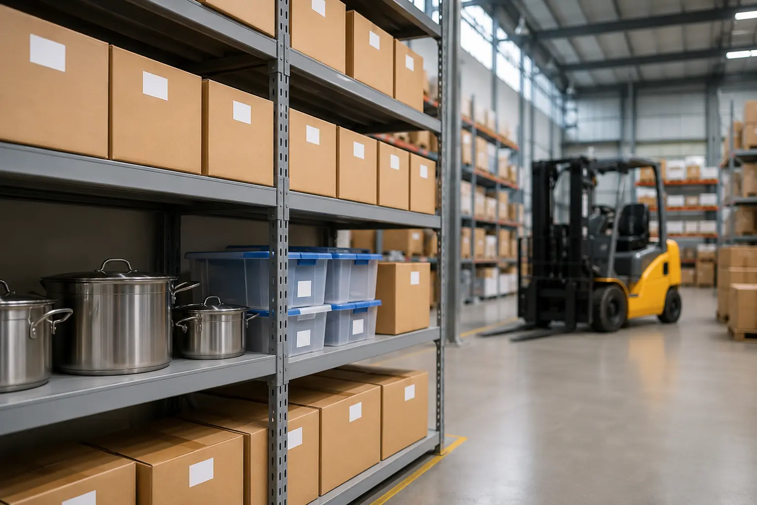Kitchen utensils stock ready for delivery after import from China to Kenya